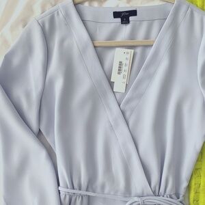 J. Crew Faux Wrap Top with Waist Tie, Size 2, NWT